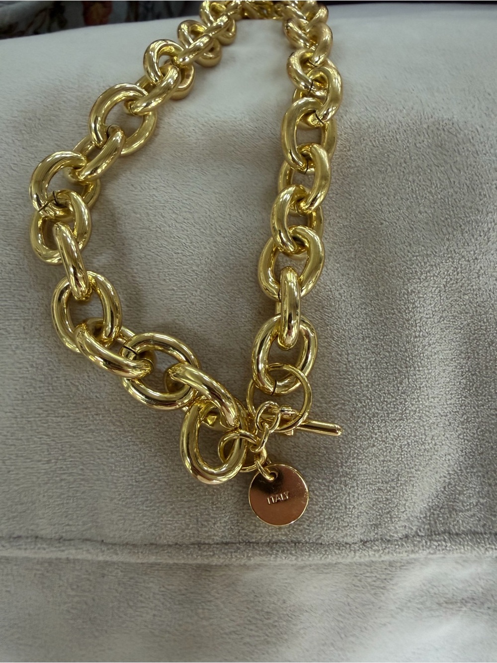 1AR Italy Gold Link Chain Necklace - Women's Fashion Jewelry - Picture 3 of 4